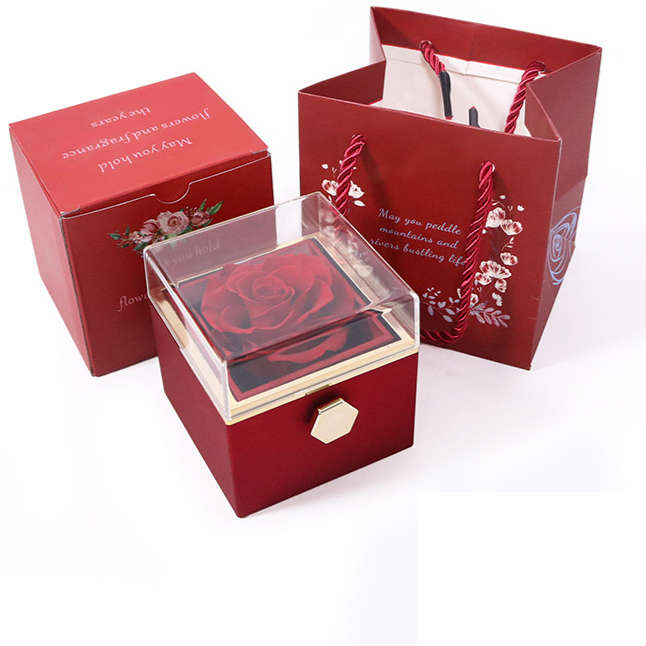 Custom Eternal Rose Jewelry Box with Pendant – Perfect Gift for Valentine’s