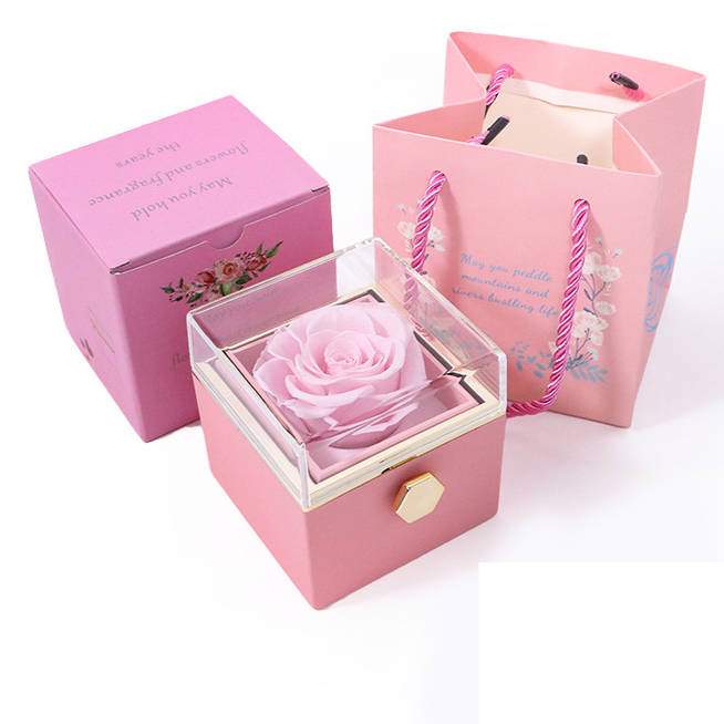 Custom Eternal Rose Jewelry Box with Pendant – Perfect Gift for Valentine’s