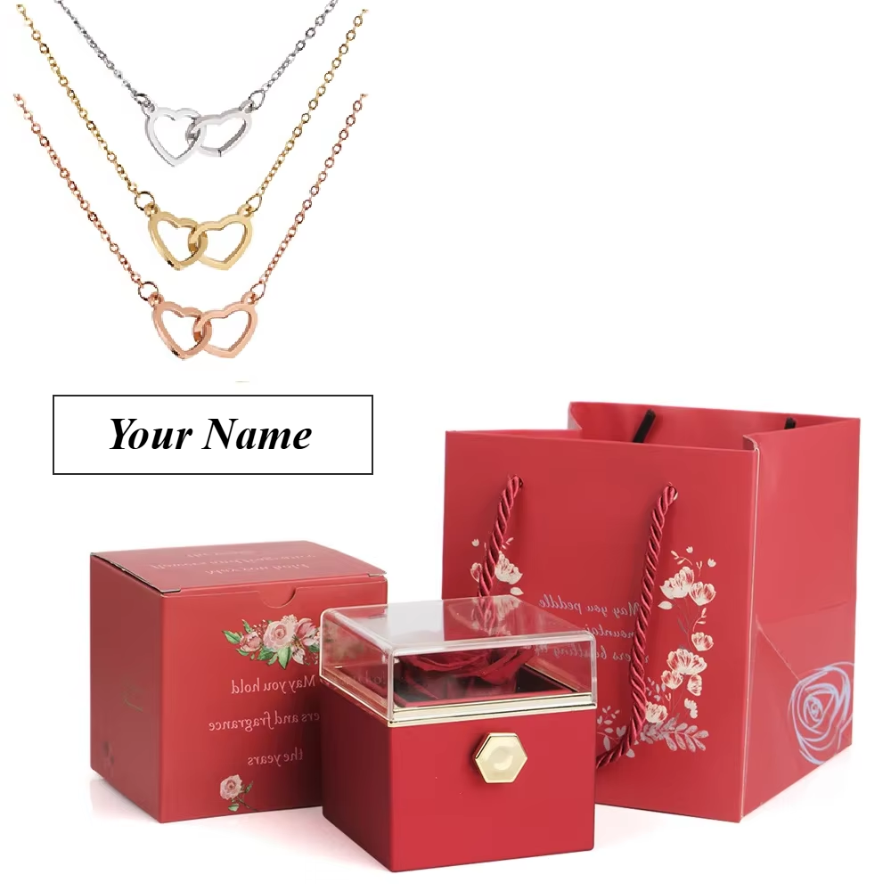 Custom Eternal Rose Jewelry Box with Pendant – Perfect Gift for Valentine’s